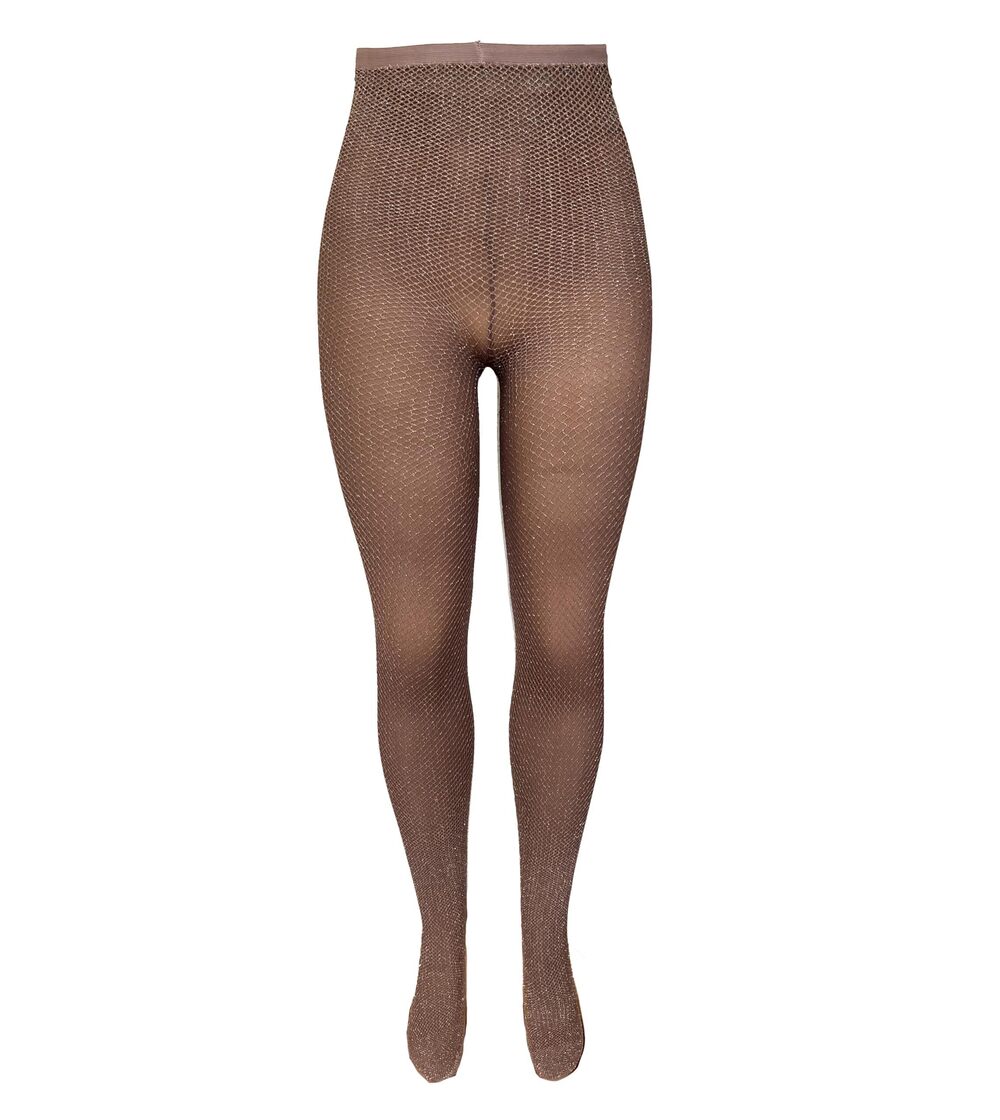 8678 PLUS SIZE Skintone Gold Glitter Fishnet Stockings Carnival
